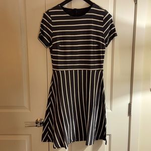 LOFT Blue & White Stripe Jersey Cotton Dress